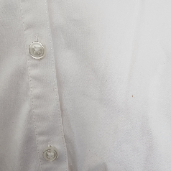 Ann Taylor White Collared Shirt Dress w/Orange HemlinCotton Blend Career Casual - Picture 14 of 15